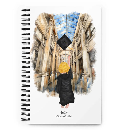 Personalized Graduation Girl – Spiral Notebook | Nickels Arcade