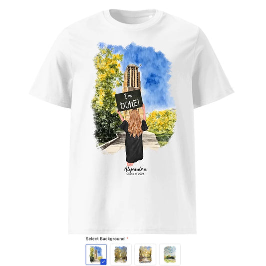 Personalized Graduation Girl – Organic Cotton T-Shirt | North Campus