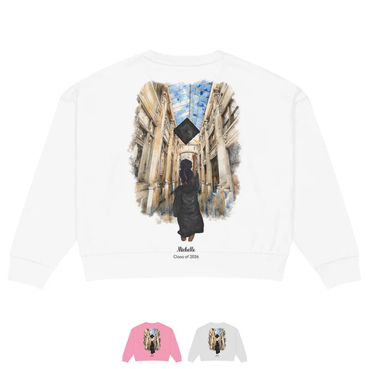 Personalized Graduation Girl – Women's Organic Crew Neck Sweatshirt | Nickels Arcade
