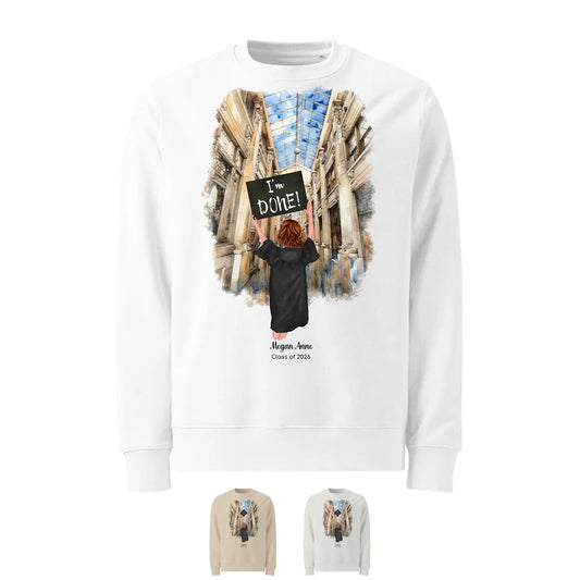 Personalized Graduation Girl – Eco-Friendly Sweatshirt | Nickels Arcade