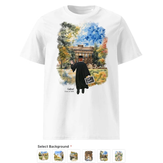 Personalized Graduation Guy – Organic Cotton T-Shirt | Central Campus
