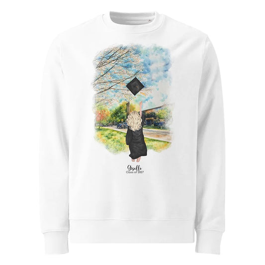 Personalized Graduation Girl – Eco-Friendly Sweatshirt | North Campus