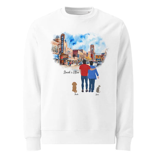 Personalized Male Duo – Eco-Friendly Sweatshirt | Downtown Ann Arbor