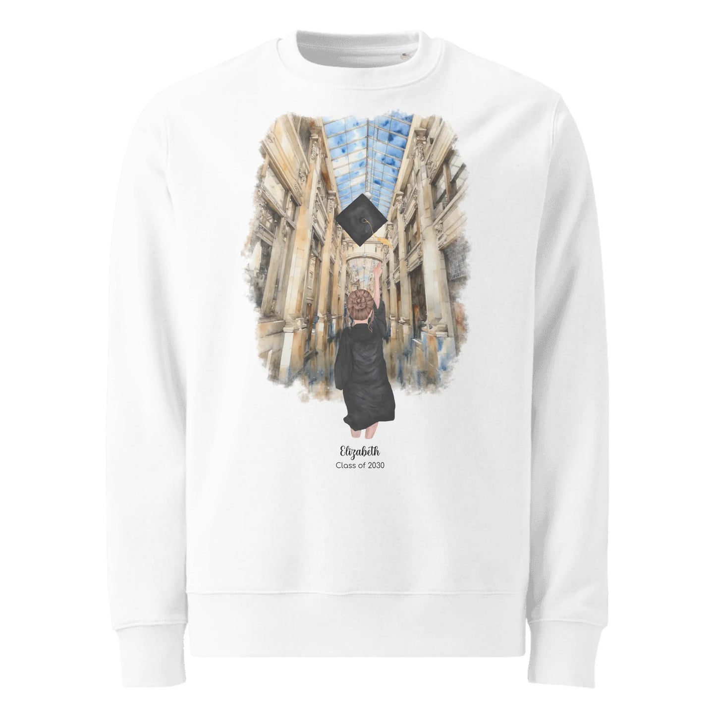 Personalized Graduation Girl – Eco-Friendly Sweatshirt | Nickels Arcade