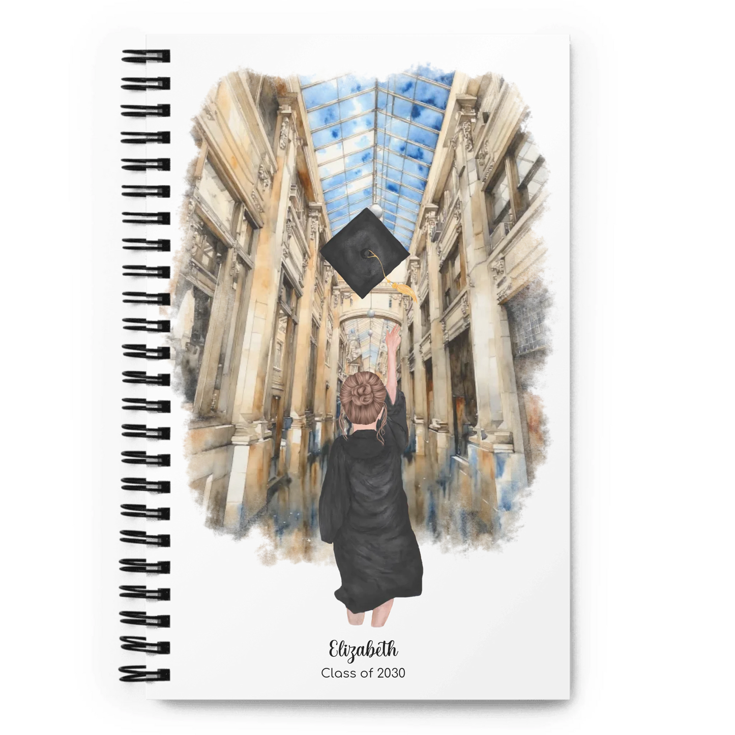 Personalized Graduation Girl – Spiral Notebook | Nickels Arcade