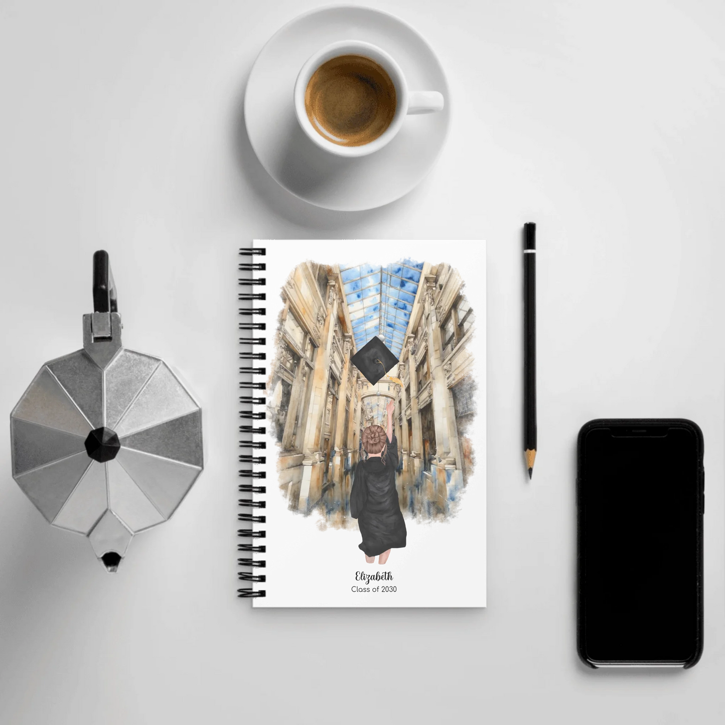 Personalized Graduation Girl – Spiral Notebook | Nickels Arcade