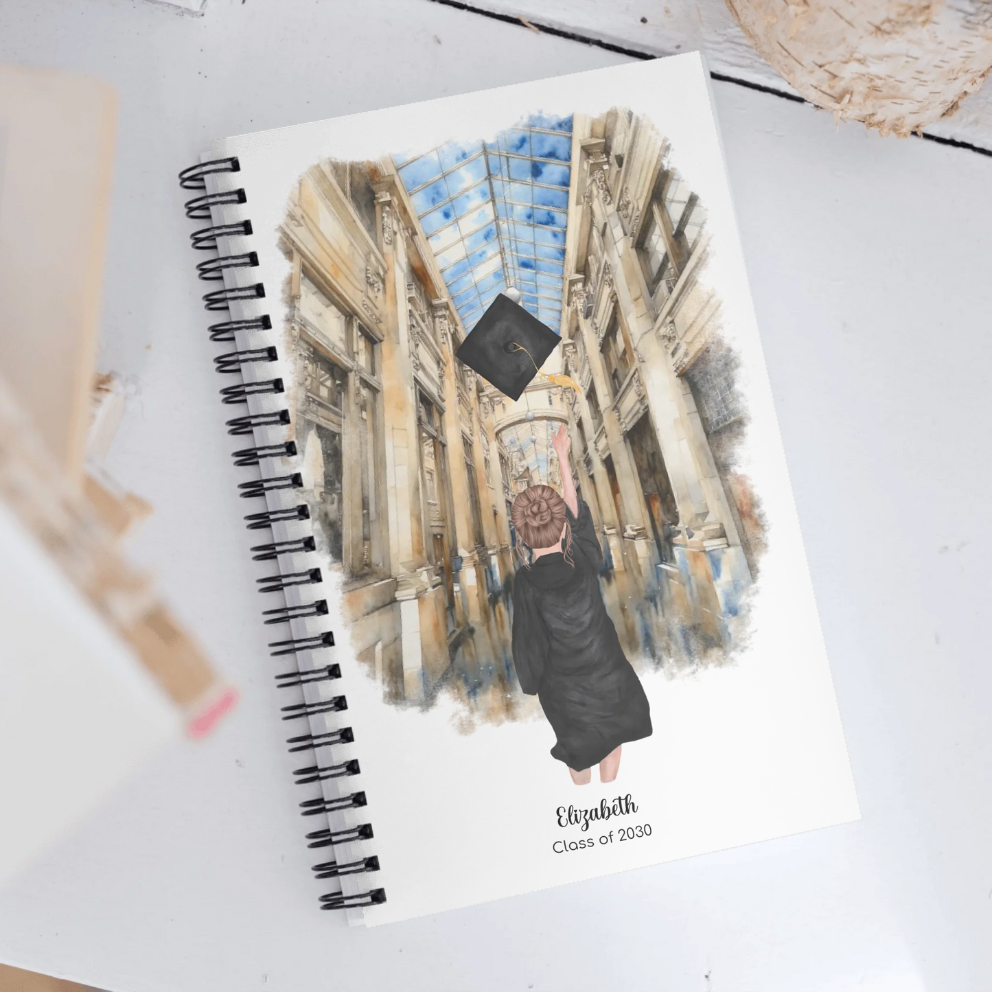 Personalized Graduation Girl – Spiral Notebook | Nickels Arcade
