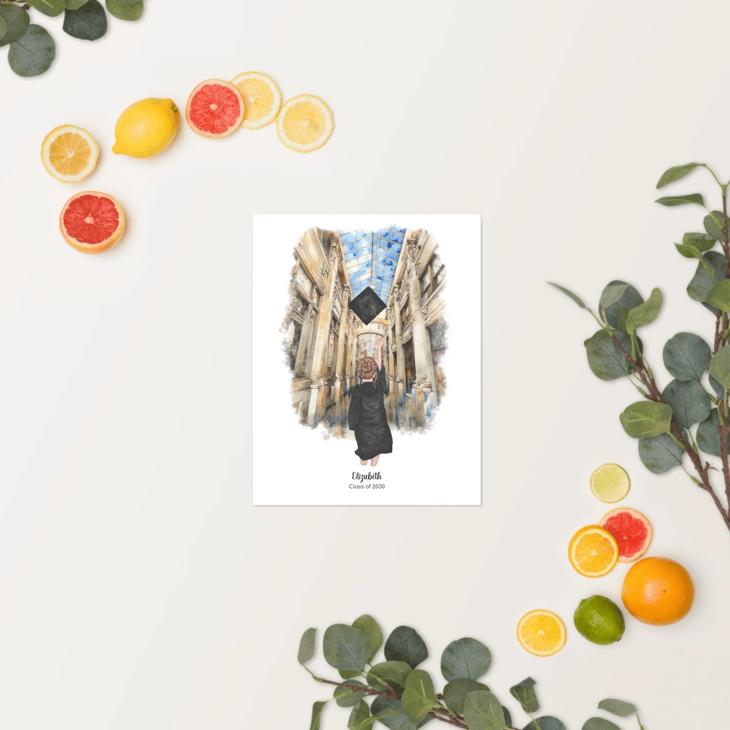 Personalized Graduation Girl – Premium Poster (Matte, Luster, Unframed, Framed) | Nickels Arcade