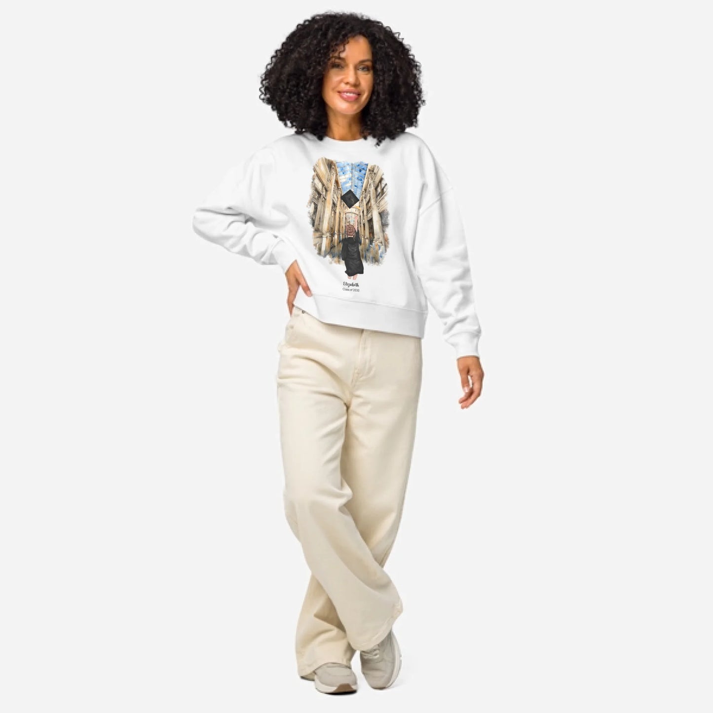 Personalized Graduation Girl – Women's Organic Crew Neck Sweatshirt | Nickels Arcade
