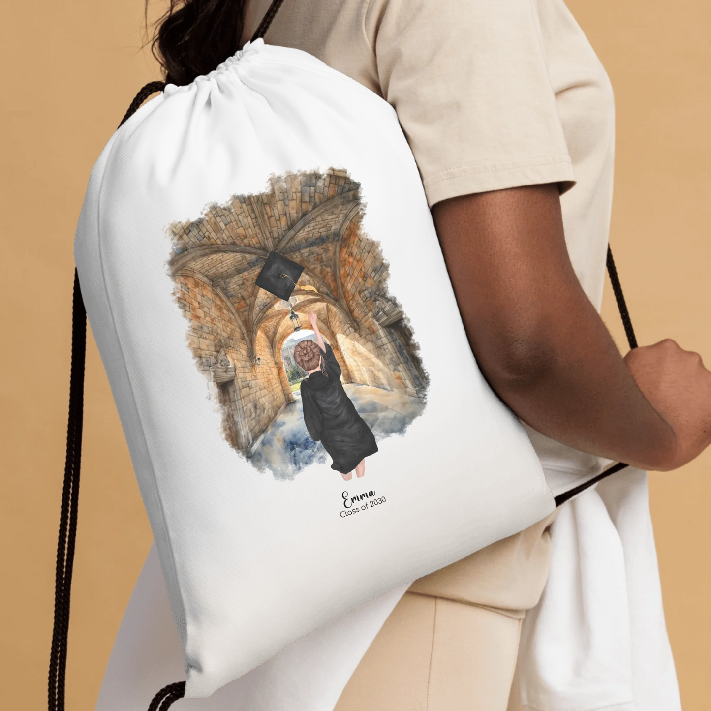 Personalized Graduation Girl – Drawstring Bag | Central Campus