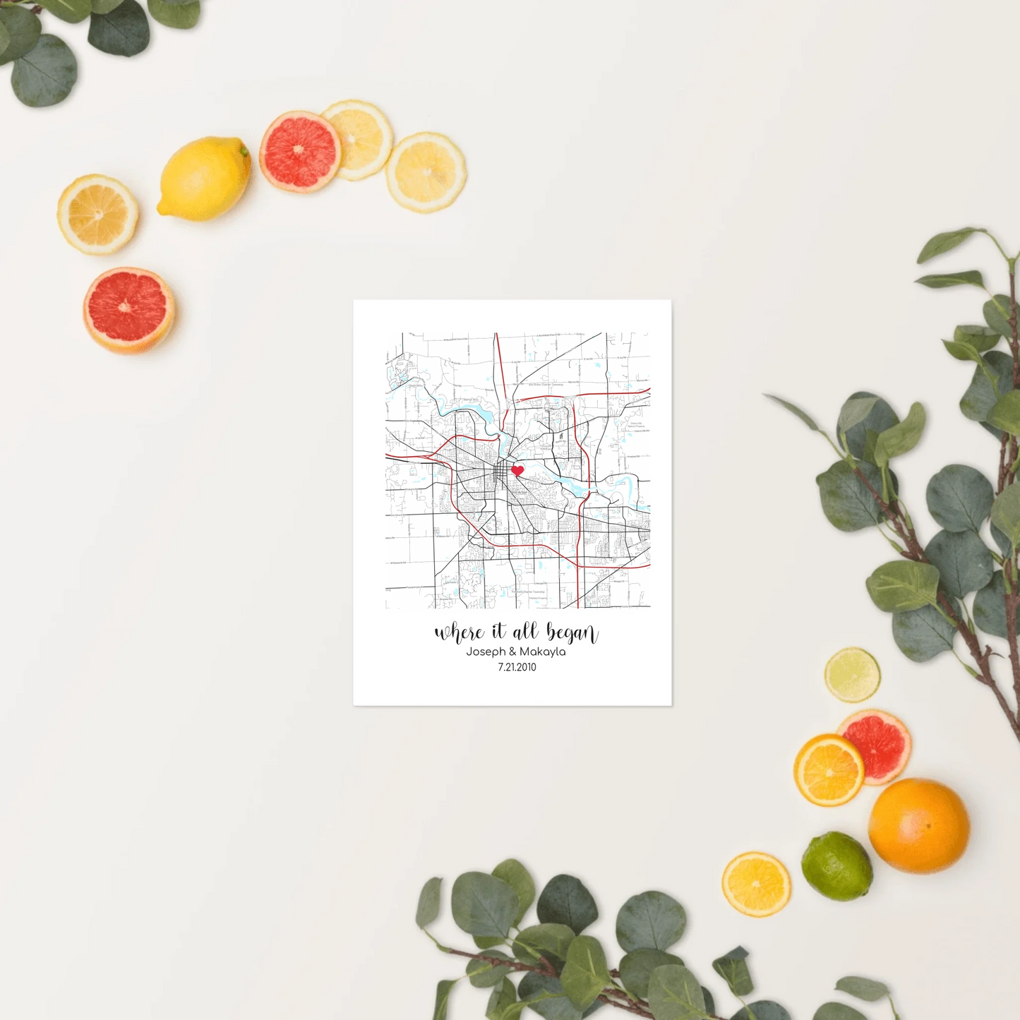 Personalized "Where It All Began" Map – Poster (Matte, Luster, Unframed, Framed) | Gifts for Couples