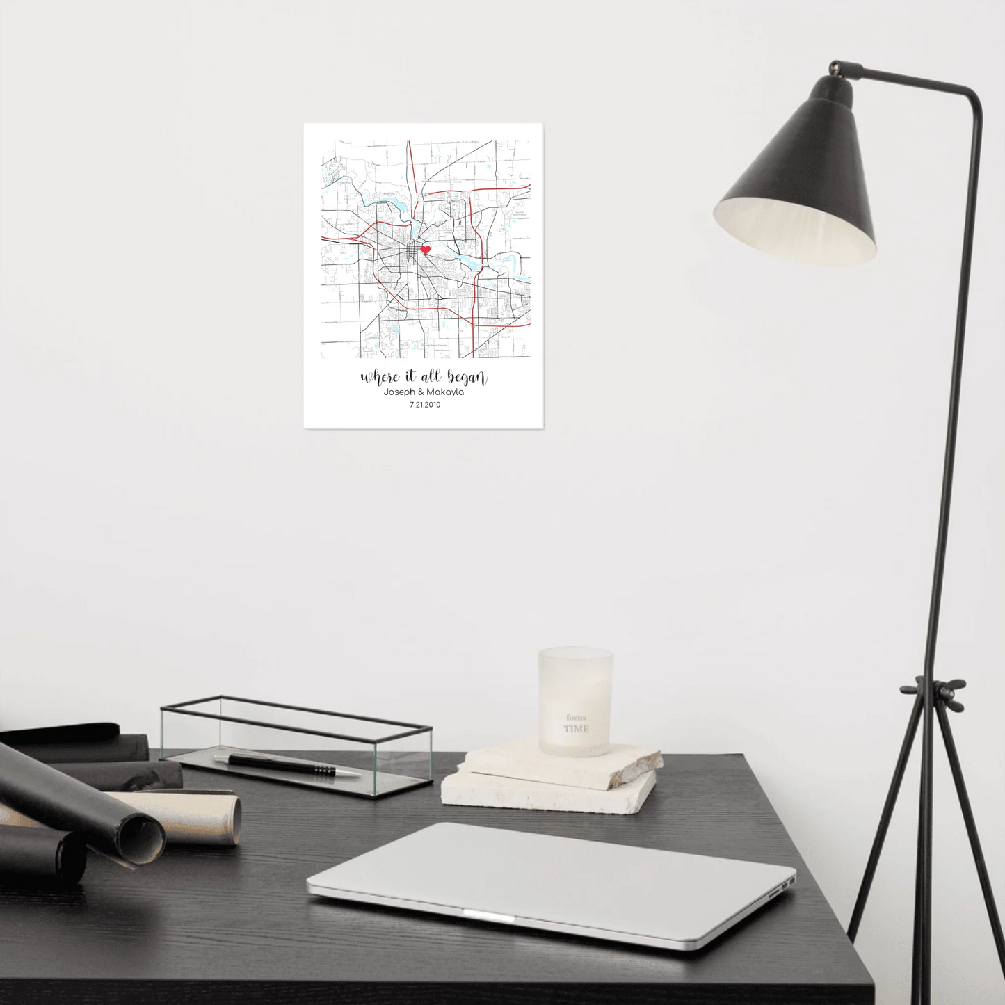 Personalized "Where It All Began" Map – Poster (Matte, Luster, Unframed, Framed) | Gifts for Couples