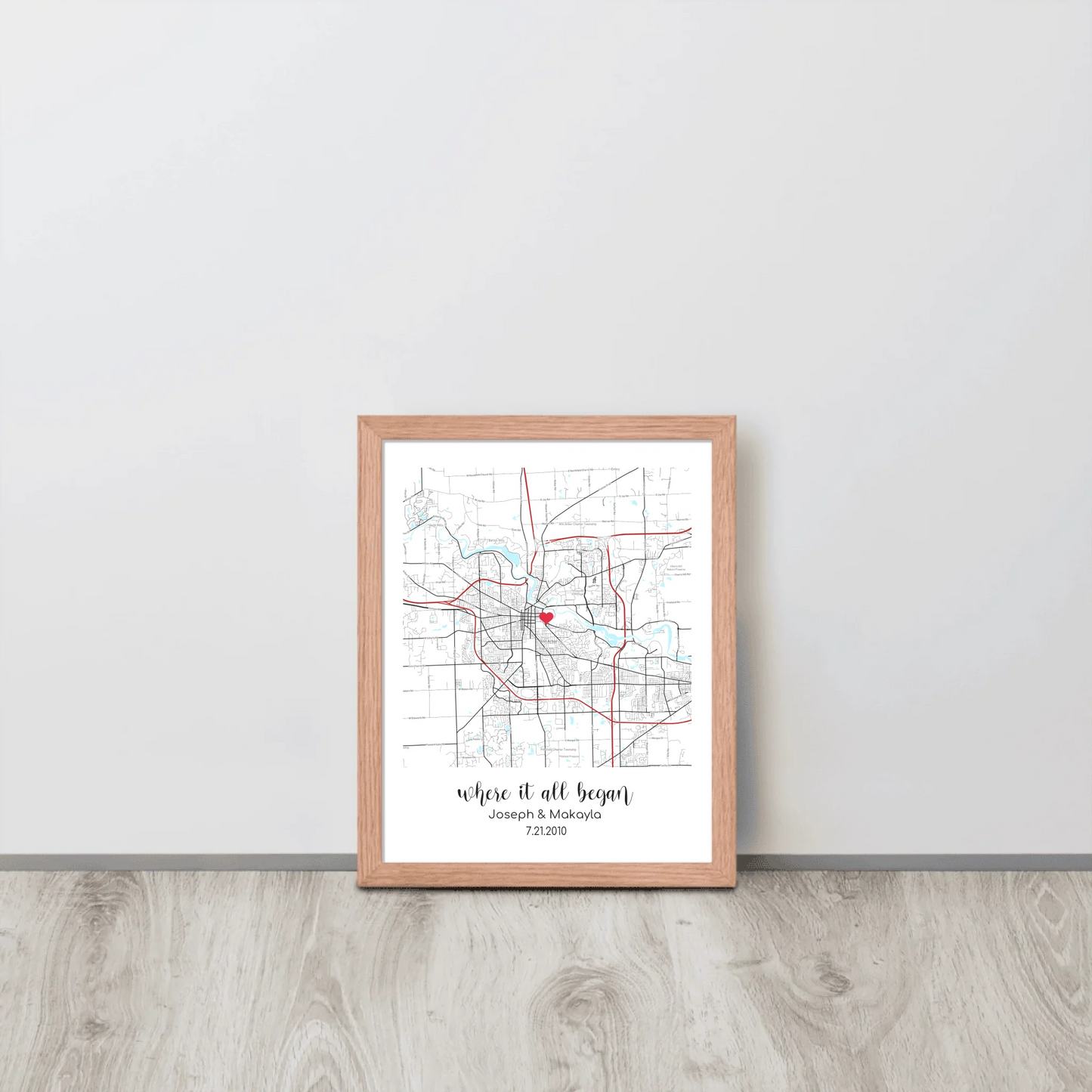 Personalized "Where It All Began" Map – Poster (Matte, Luster, Unframed, Framed) | Gifts for Couples
