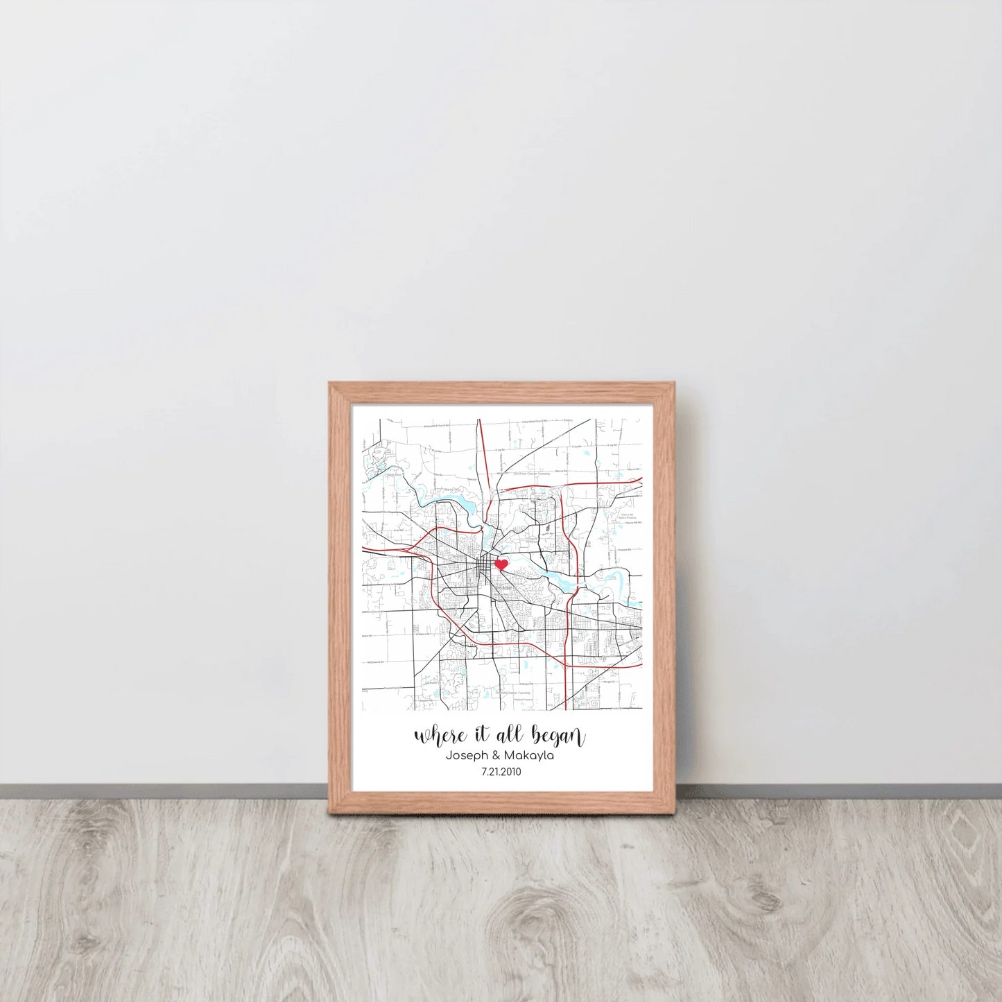 Personalized "Where It All Began" Map – Poster (Matte, Luster, Unframed, Framed) | Gifts for Couples