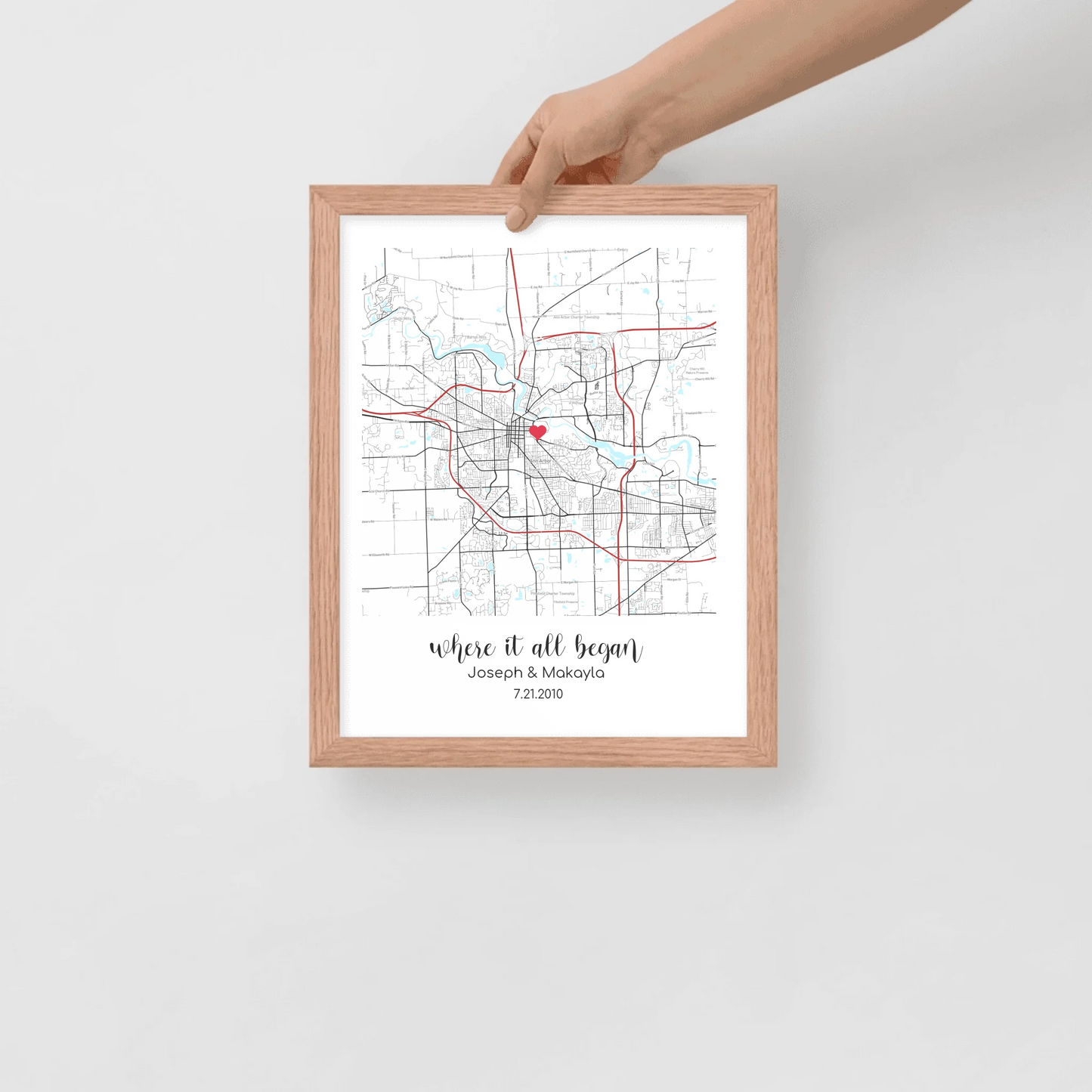 Personalized "Where It All Began" Map – Poster (Matte, Luster, Unframed, Framed) | Gifts for Couples