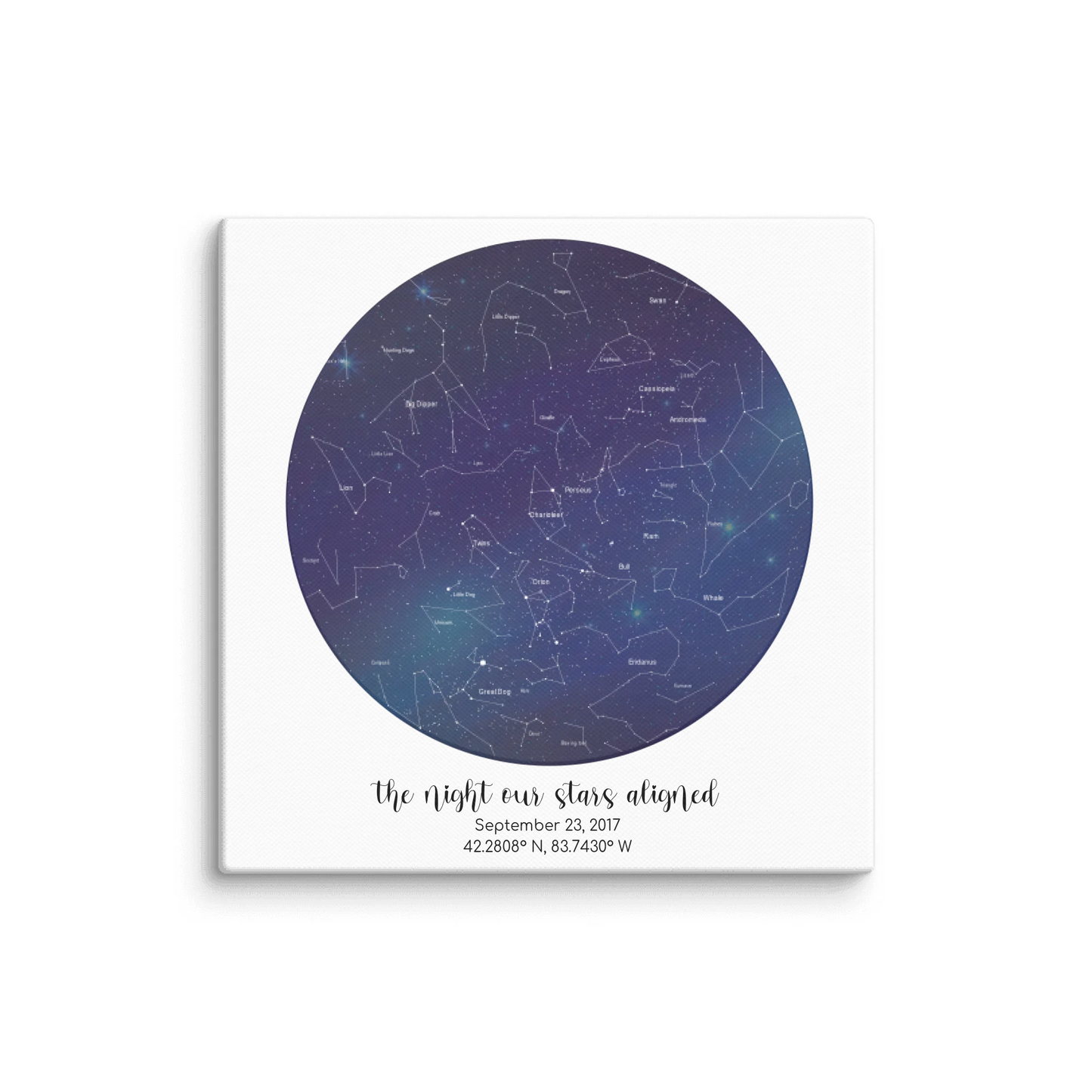 Personalized “The Night Our Stars Aligned” Star Map – Canvas Print | Gifts for Couples