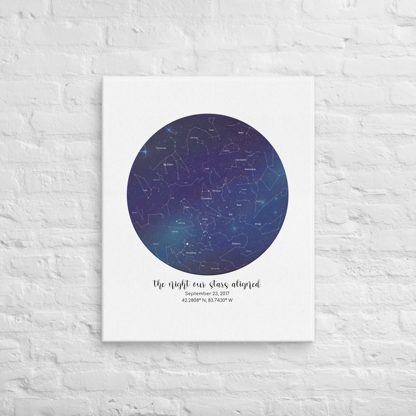 Personalized “The Night Our Stars Aligned” Star Map – Canvas Print | Gifts for Couples
