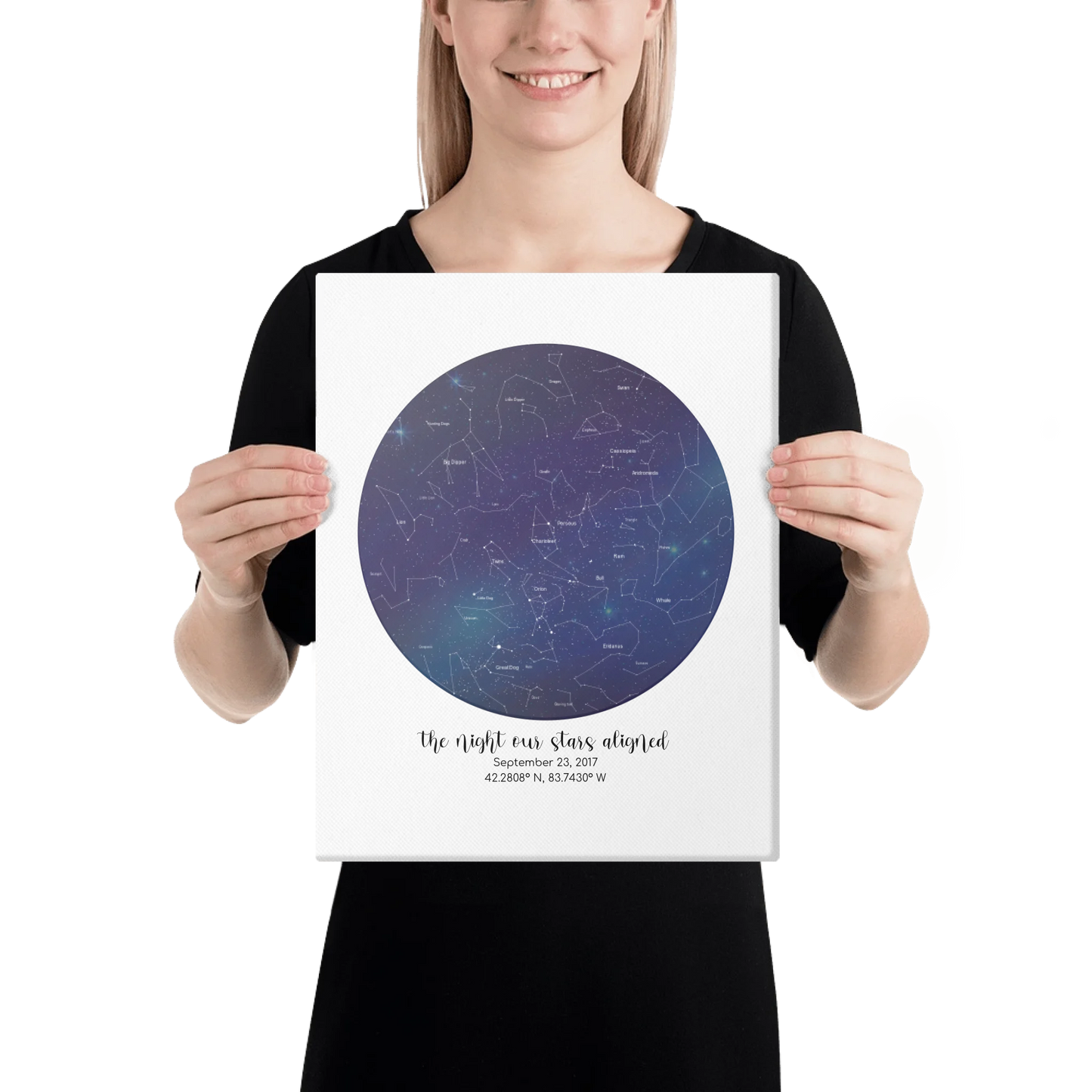 Personalized “The Night Our Stars Aligned” Star Map – Canvas Print | Gifts for Couples