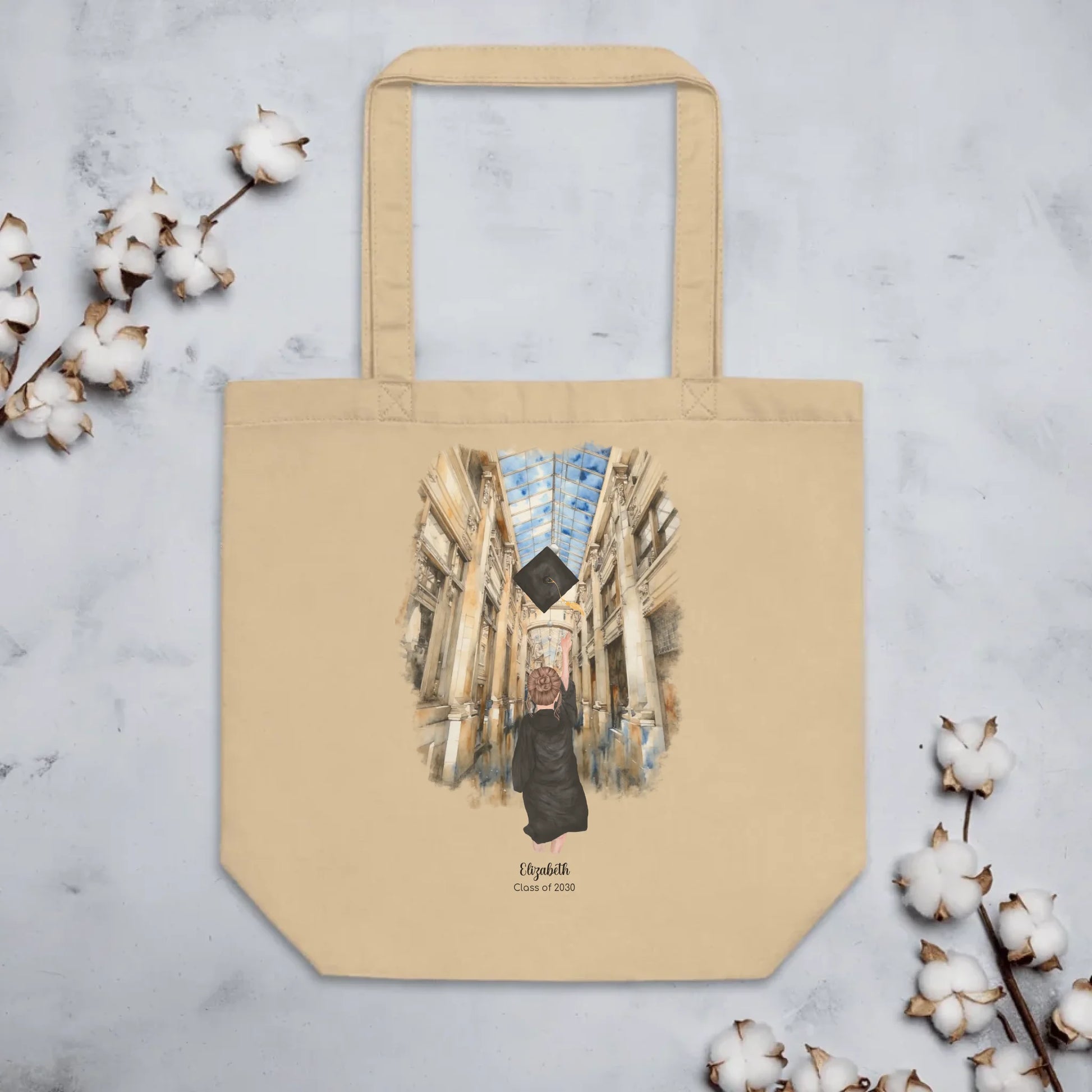 Personalized Eco-Friendly Tote Bag – Custom Graduation Girl rope