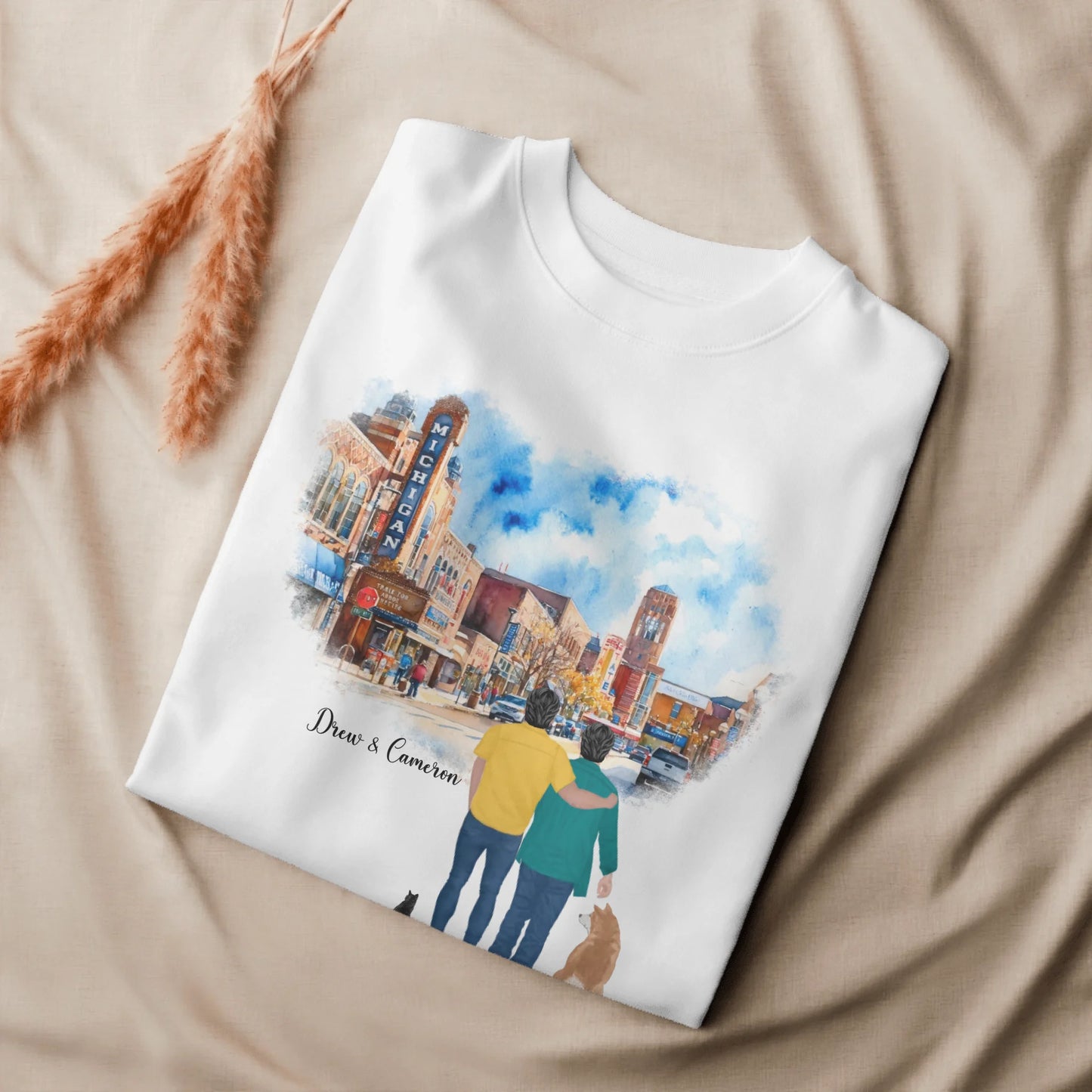 Personalized Male Duo – Eco-Friendly Sweatshirt | Downtown Ann Arbor