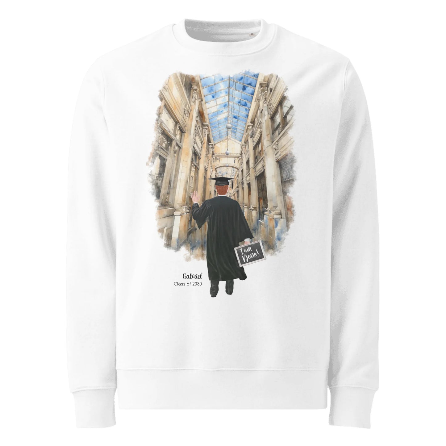 Personalized Graduation Guy – Eco-Friendly Sweatshirt | Nickels Arcade