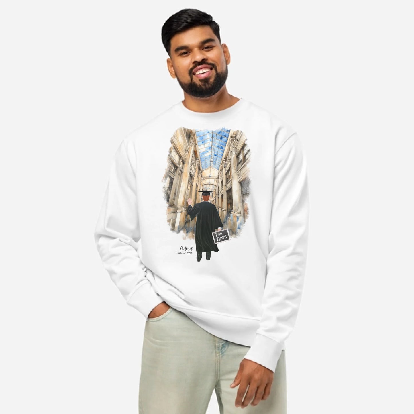 Personalized Graduation Guy – Eco-Friendly Sweatshirt | Nickels Arcade
