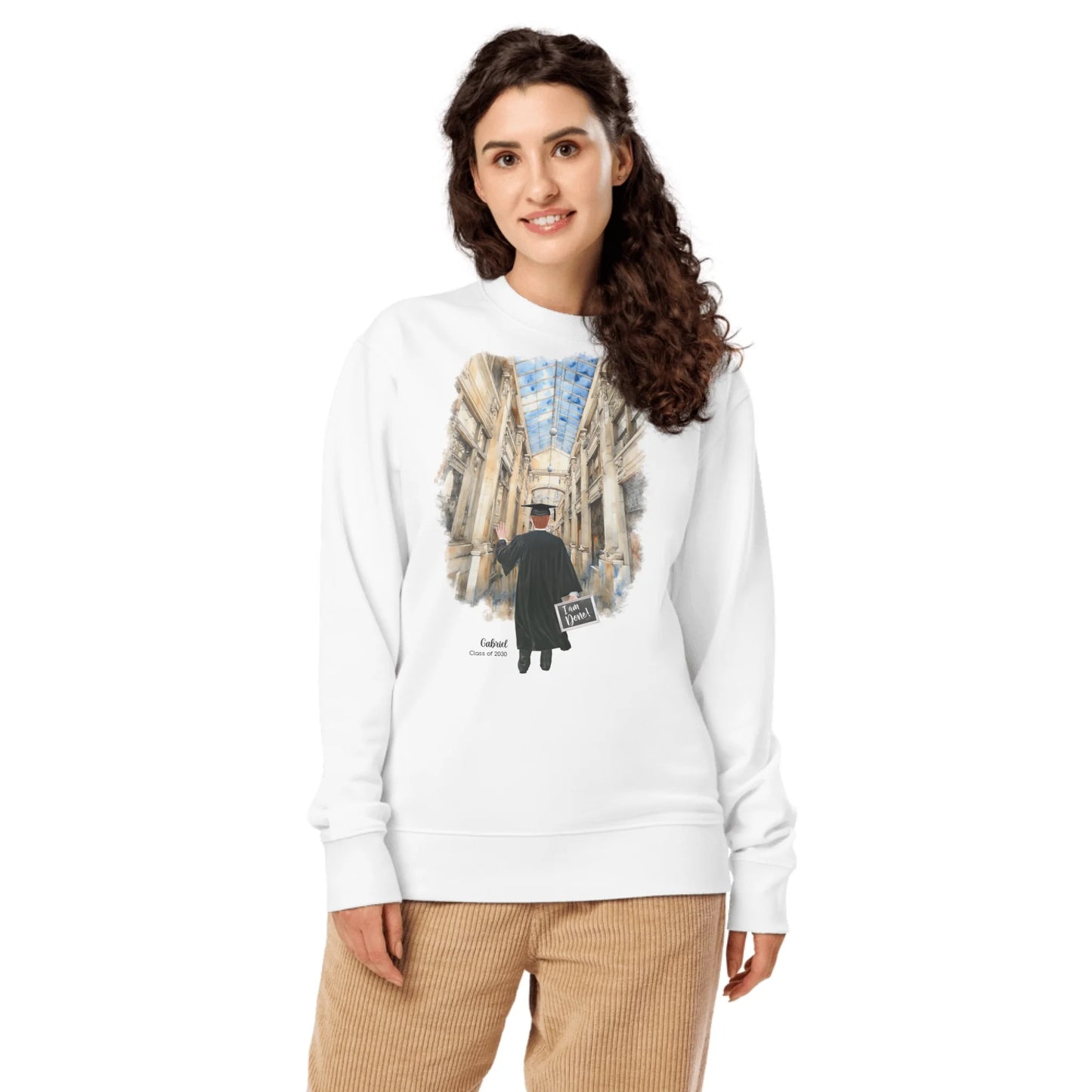 Personalized Graduation Guy – Eco-Friendly Sweatshirt | Nickels Arcade