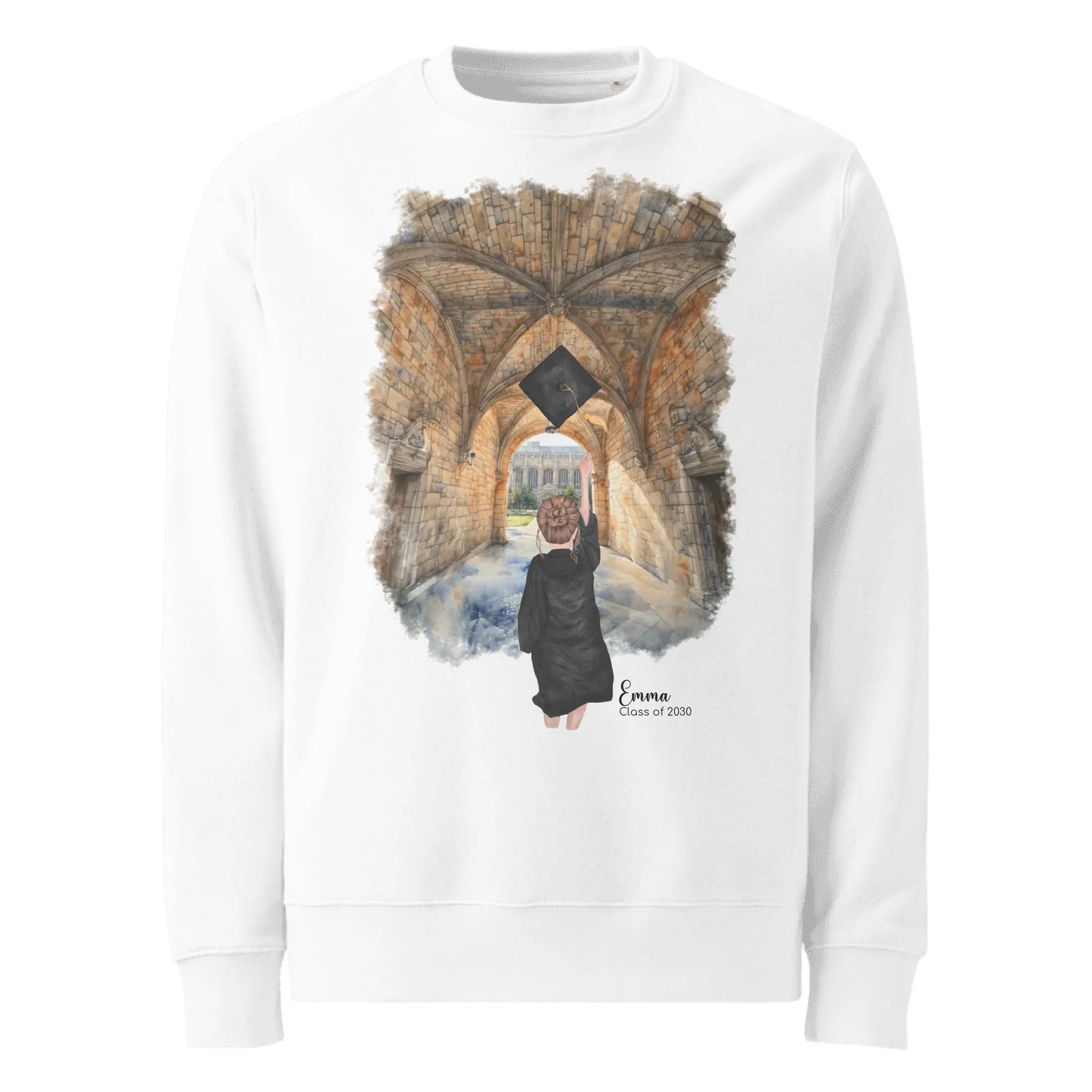 Personalized Graduation Girl – Eco-Friendly Sweatshirt | Central Campus