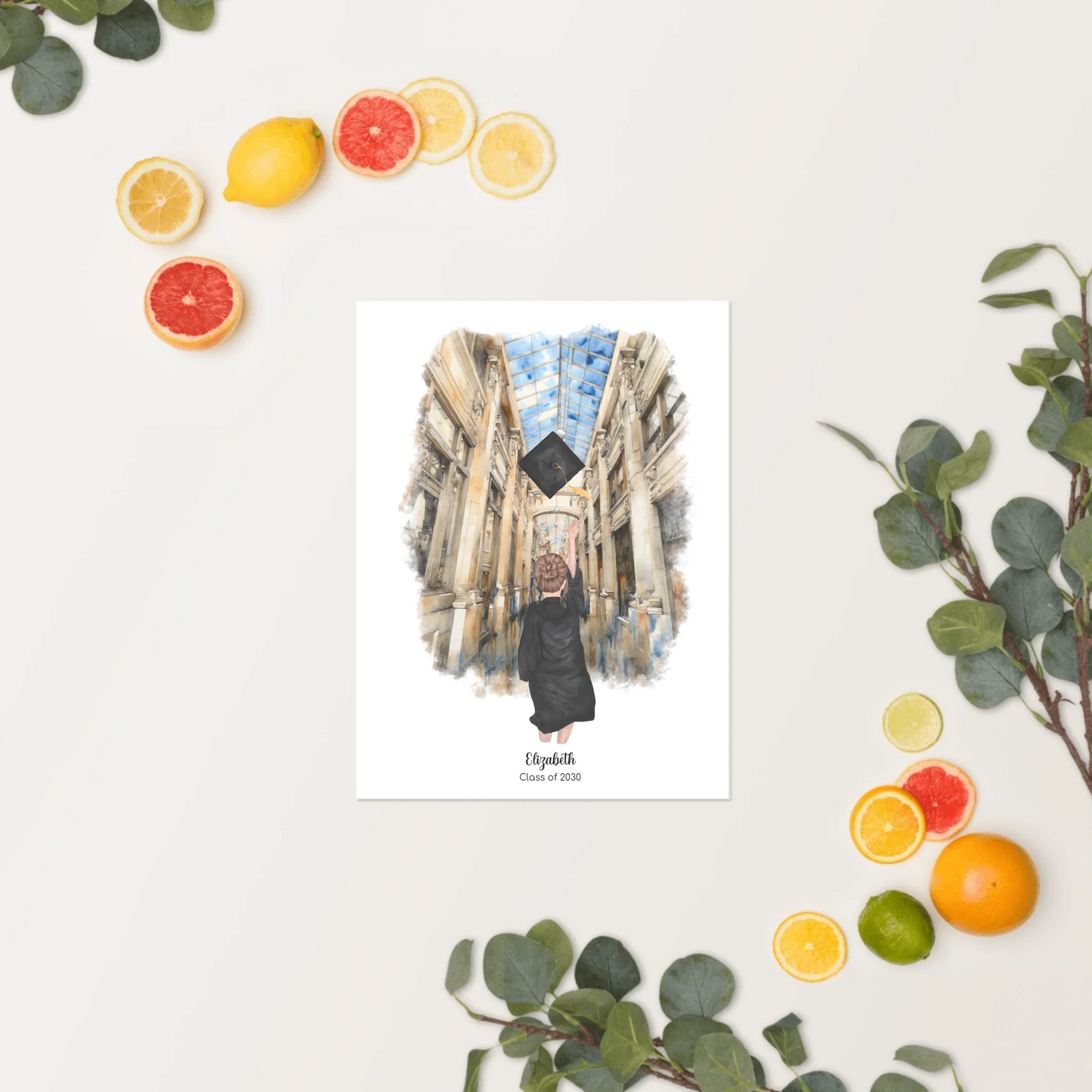 Personalized Graduation Girl – Premium Poster (Matte, Luster, Unframed, Framed) | Nickels Arcade