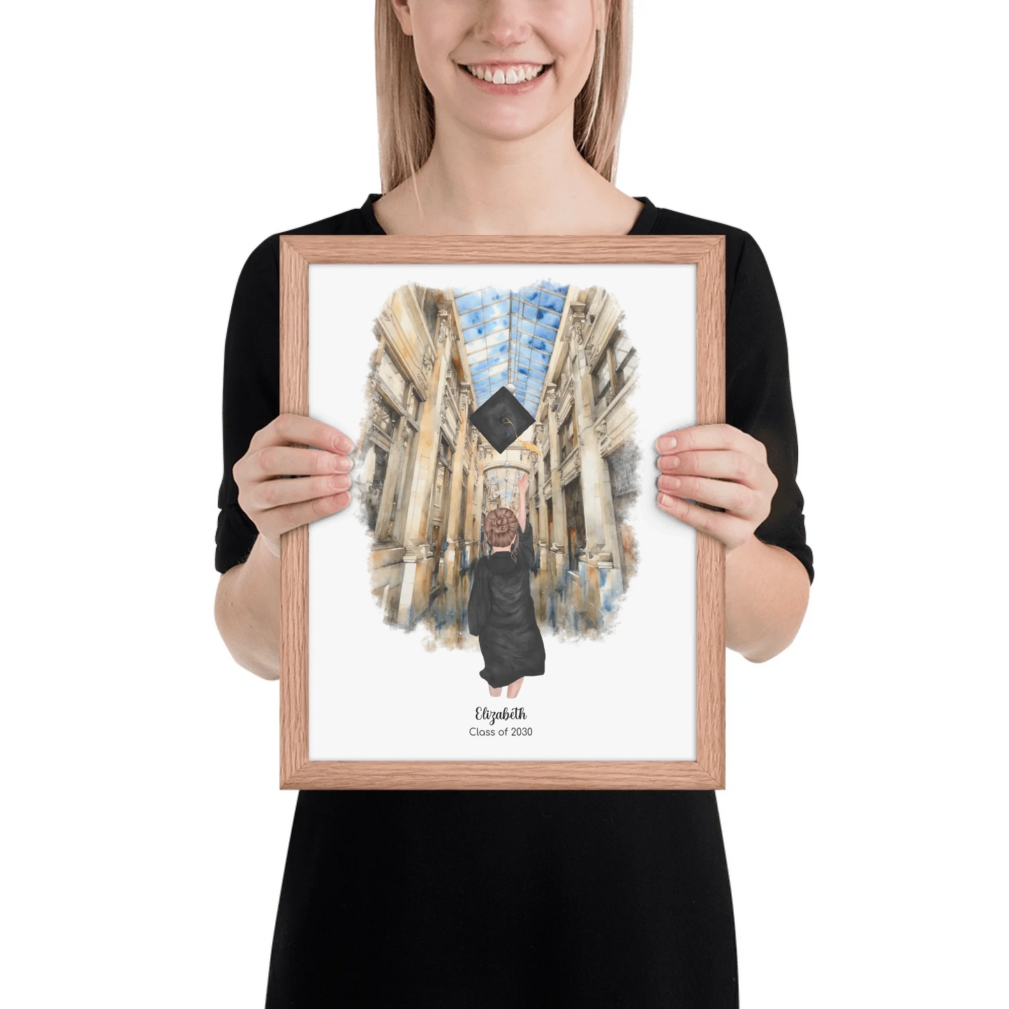 Personalized Graduation Girl – Premium Poster (Matte, Luster, Unframed, Framed) | Nickels Arcade