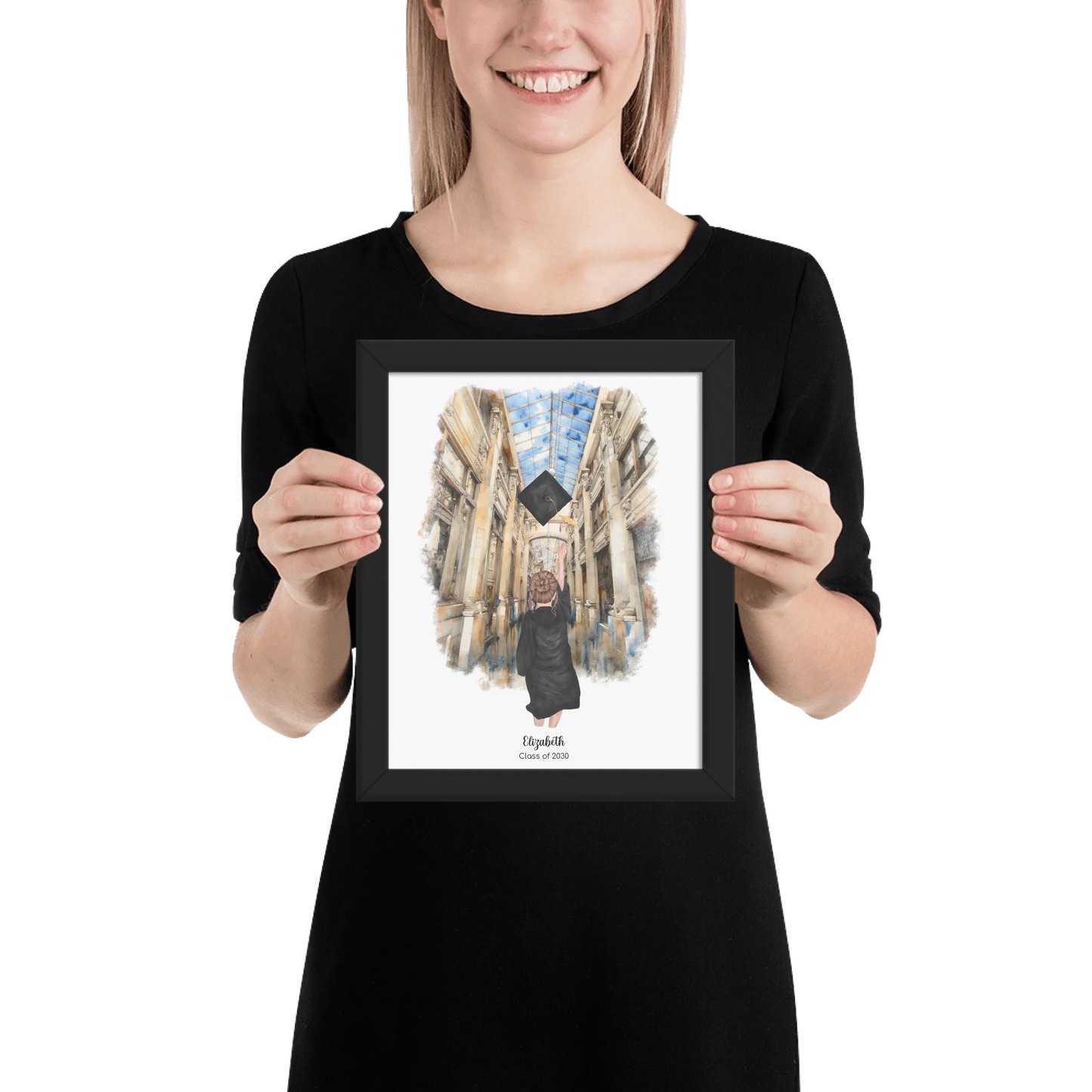 Personalized Graduation Girl – Premium Poster (Matte, Luster, Unframed, Framed) | Nickels Arcade