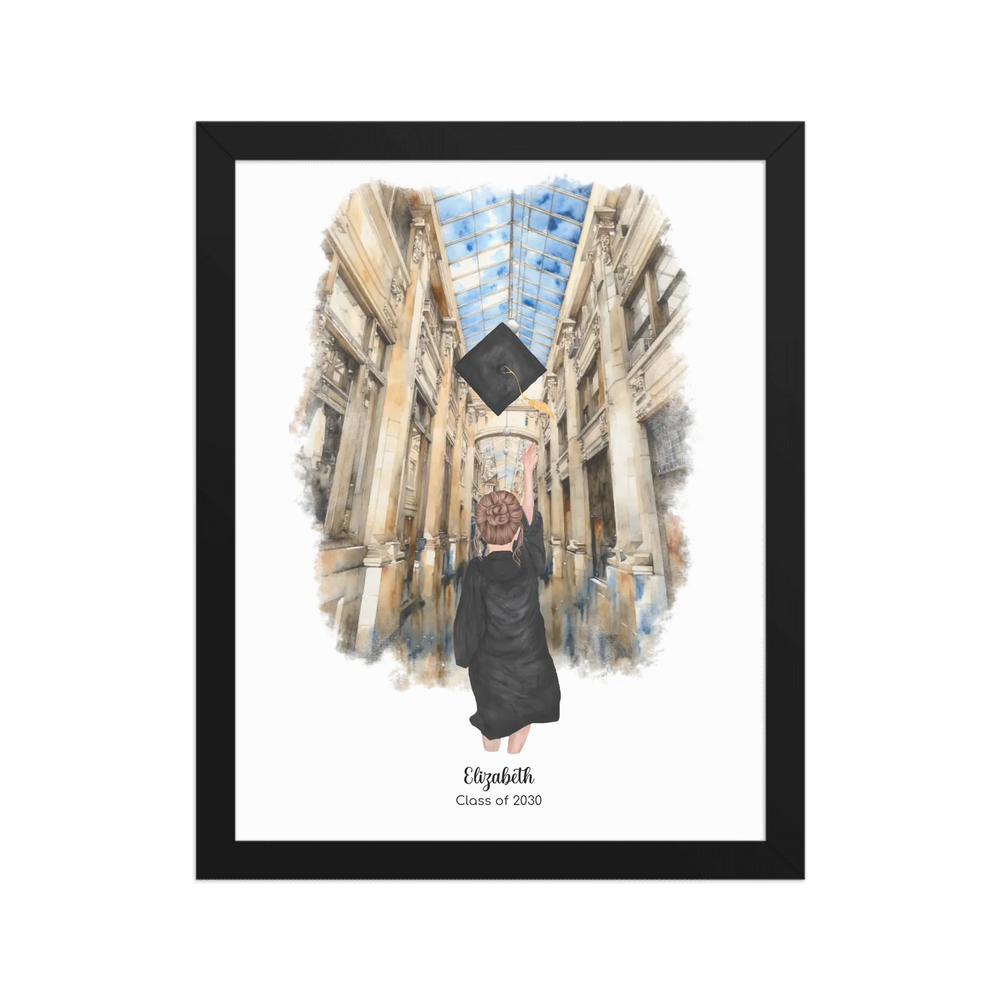 Personalized Graduation Girl – Premium Poster (Matte, Luster, Unframed, Framed) | Nickels Arcade