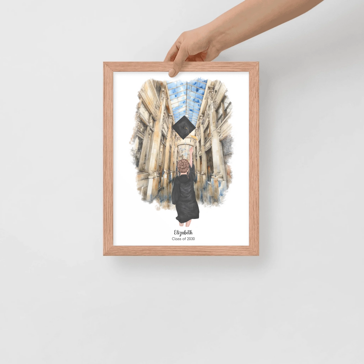 Personalized Graduation Girl – Premium Poster (Matte, Luster, Unframed, Framed) | Nickels Arcade