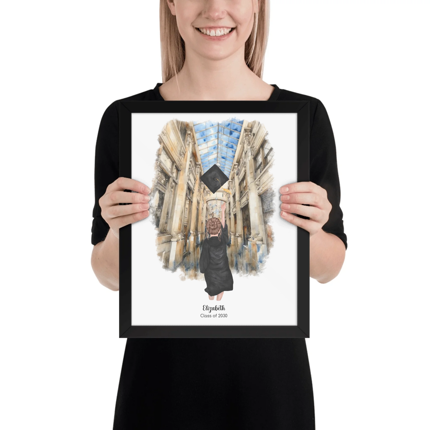 Personalized Graduation Girl – Premium Poster (Matte, Luster, Unframed, Framed) | Nickels Arcade