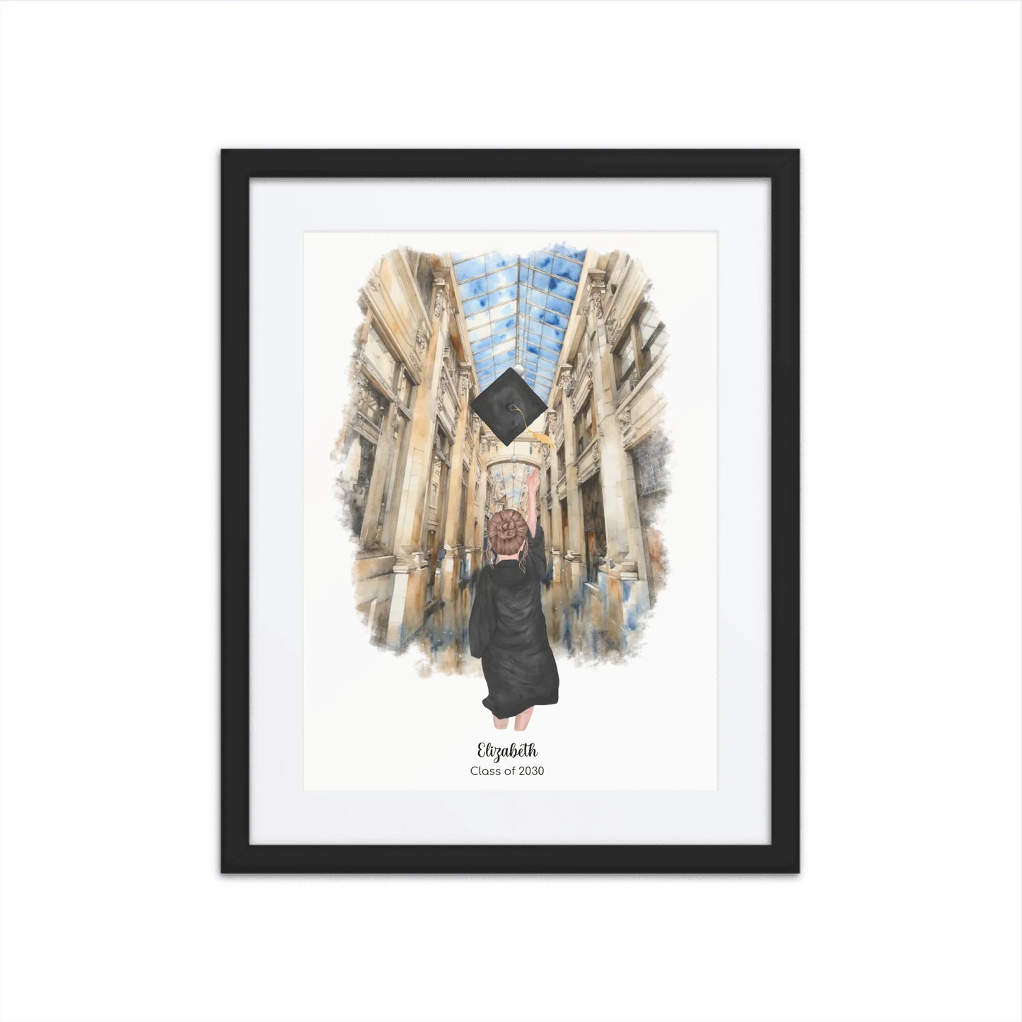 Personalized Graduation Girl – Premium Poster (Matte, Luster, Unframed, Framed) | Nickels Arcade