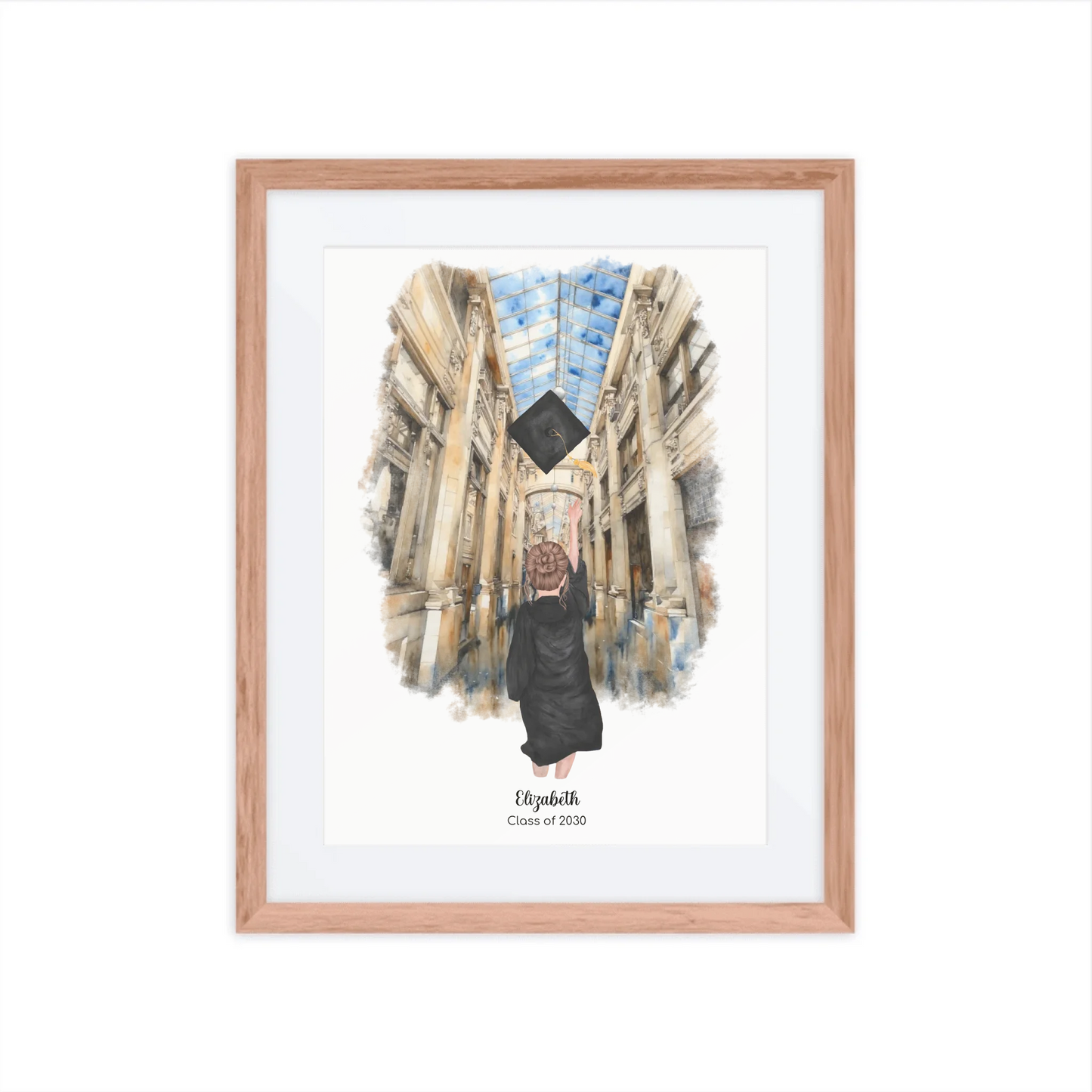 Personalized Graduation Girl – Premium Poster (Matte, Luster, Unframed, Framed) | Nickels Arcade