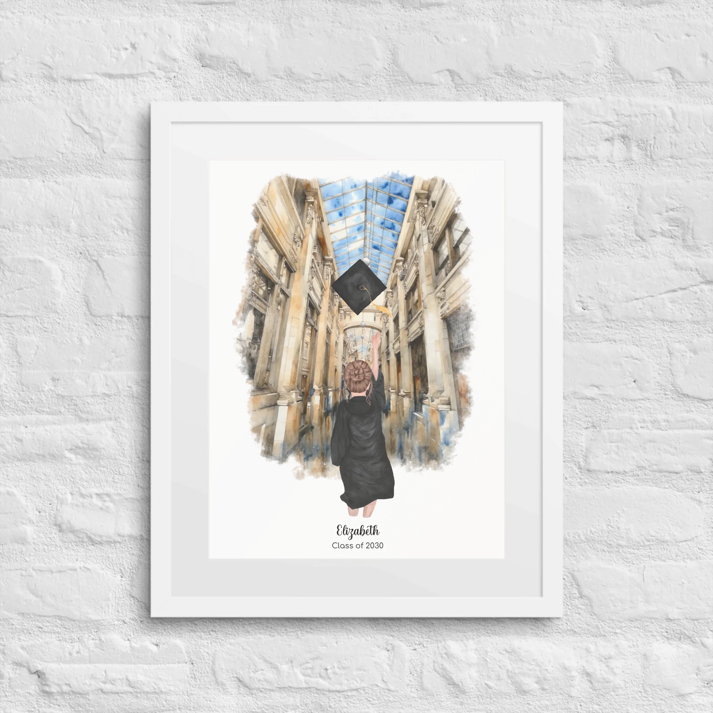 Personalized Graduation Girl – Premium Poster (Matte, Luster, Unframed, Framed) | Nickels Arcade