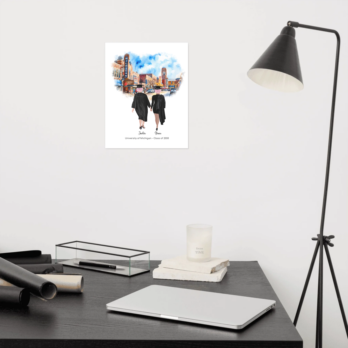 Personalized Graduation Best Friends – Premium (Matte, Luster, Unframed, Framed) Poster | Downtown Ann Arbor