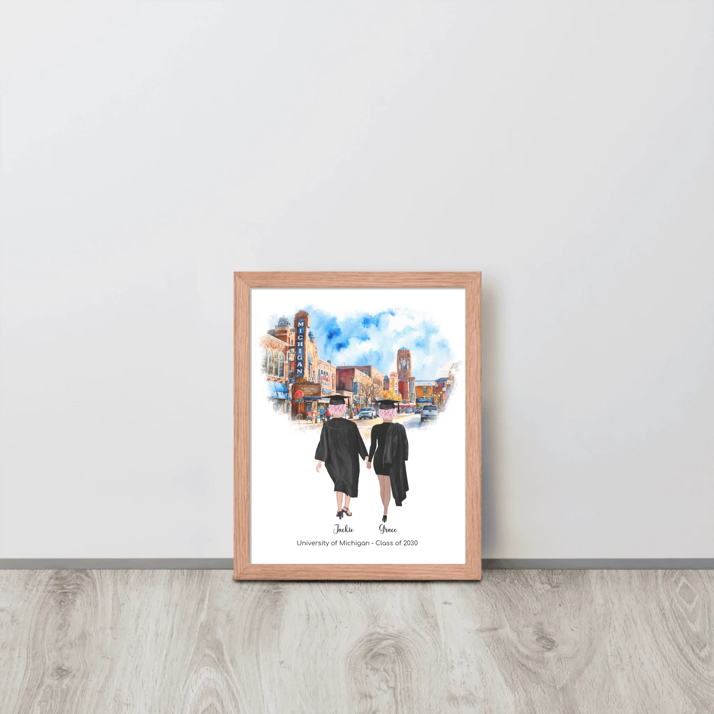 Personalized Graduation Best Friends – Premium (Matte, Luster, Unframed, Framed) Poster | Downtown Ann Arbor