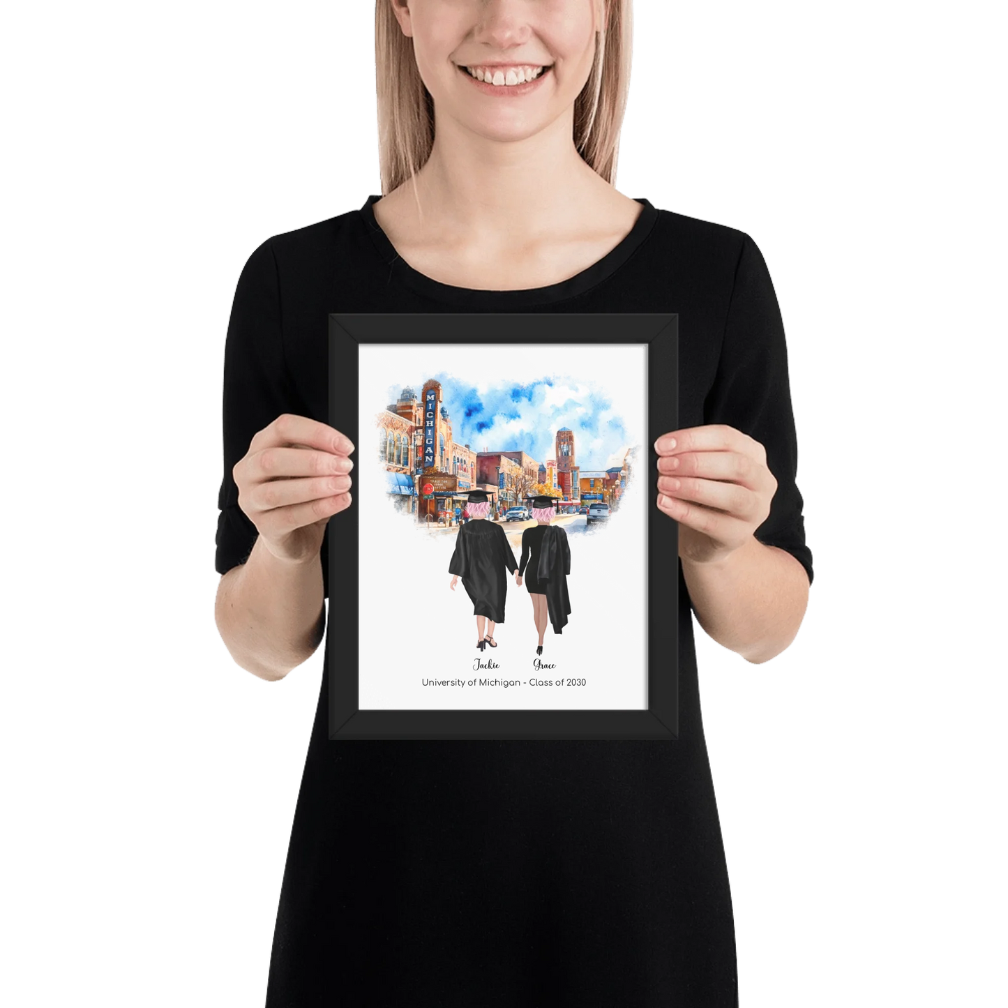 Personalized Graduation Best Friends – Premium (Matte, Luster, Unframed, Framed) Poster | Downtown Ann Arbor