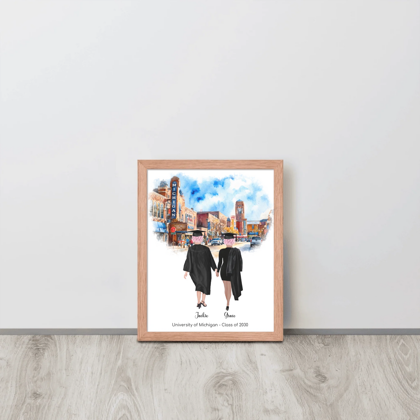 Personalized Graduation Best Friends – Premium (Matte, Luster, Unframed, Framed) Poster | Downtown Ann Arbor