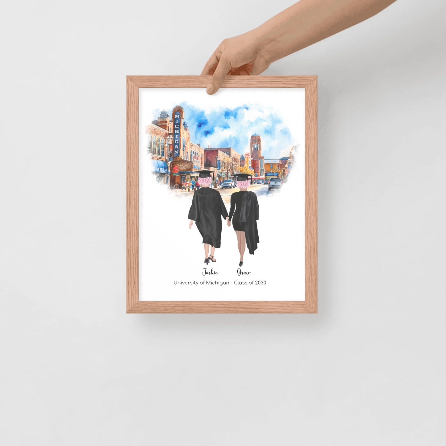 Personalized Graduation Best Friends – Premium (Matte, Luster, Unframed, Framed) Poster | Downtown Ann Arbor