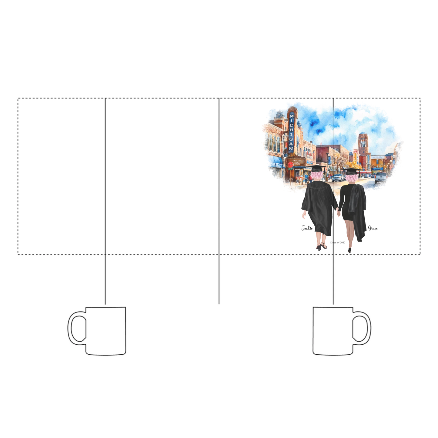 Personalized Best Friends – Ceramic Mug (Color/White) | Downtown Ann Arbor