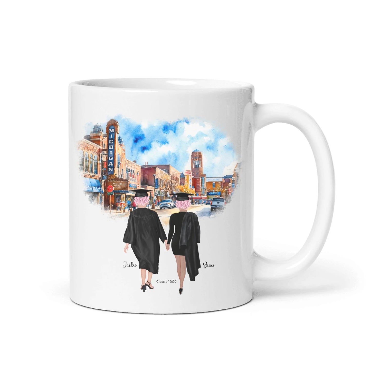 Personalized Best Friends – Ceramic Mug (Color/White) | Downtown Ann Arbor