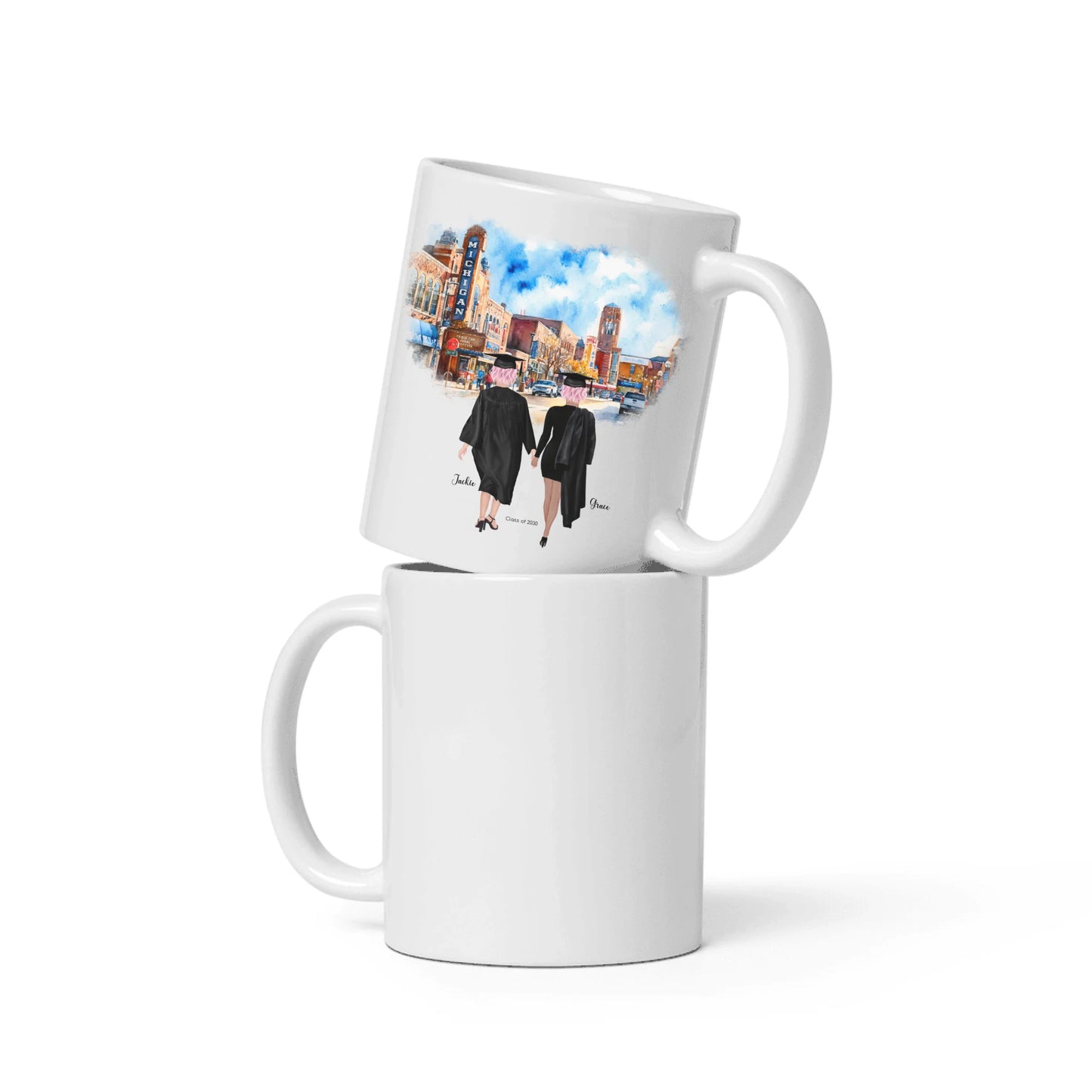 Personalized Best Friends – Ceramic Mug (Color/White) | Downtown Ann Arbor