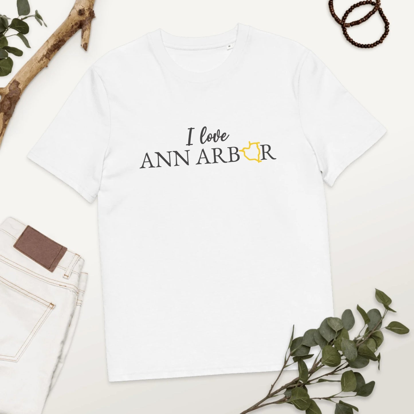 Personalized I Love Ann Arbor – Organic Cotton T-Shirt