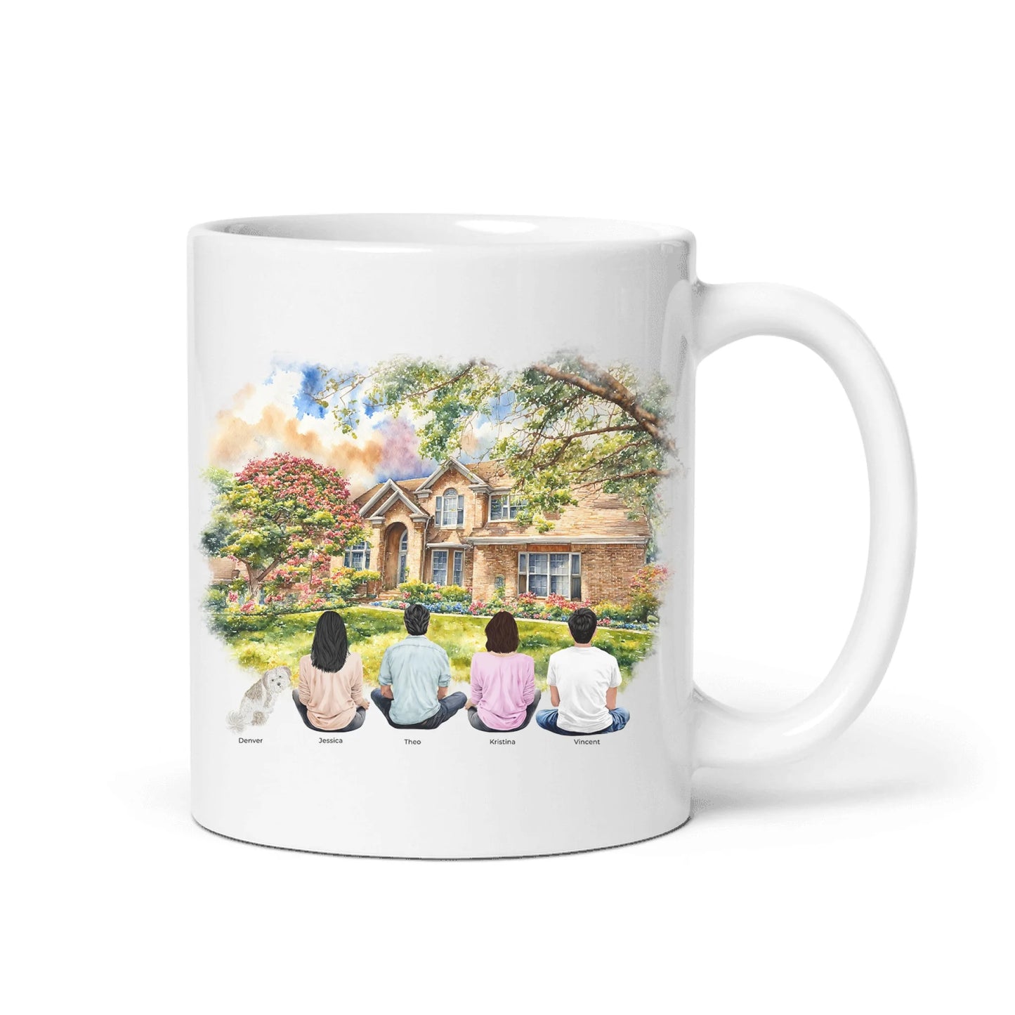 Personalized Watercolor Family Home | From Your Photos – Mug (Color/White)