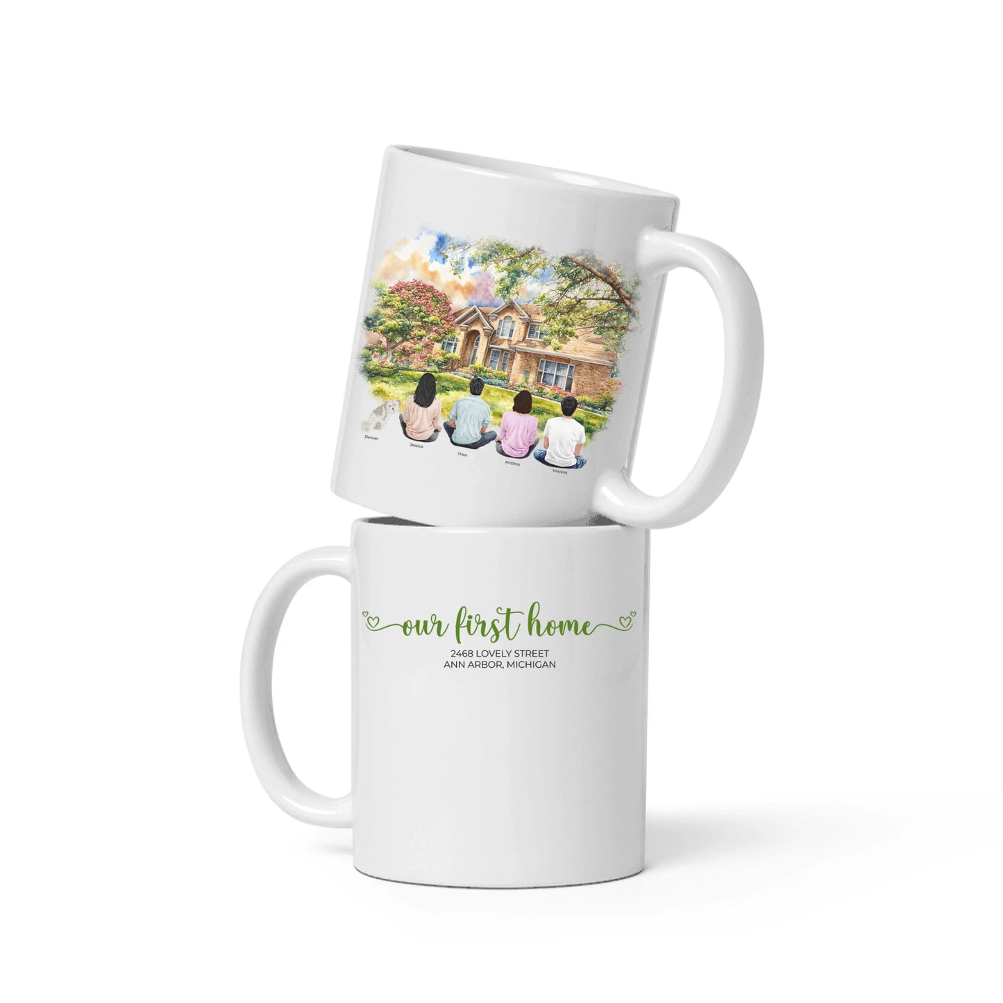 Personalized Watercolor Family Home | From Your Photos – Mug (Color/White)