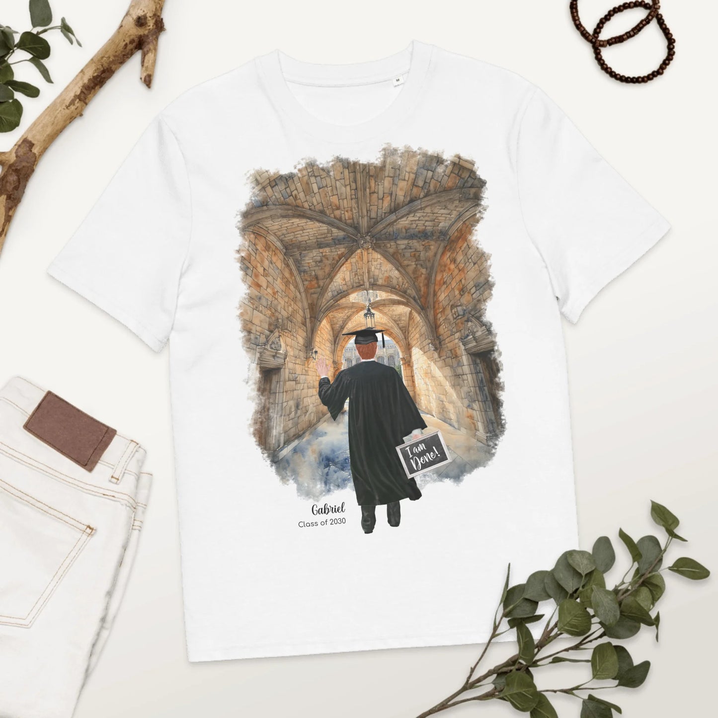 Personalized Graduation Guy – Organic Cotton T-Shirt | Central Campus
