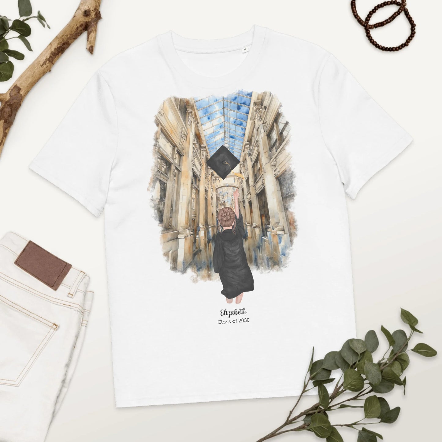 Personalized Graduation Girl – Organic Cotton T-Shirt | Nickels Arcade